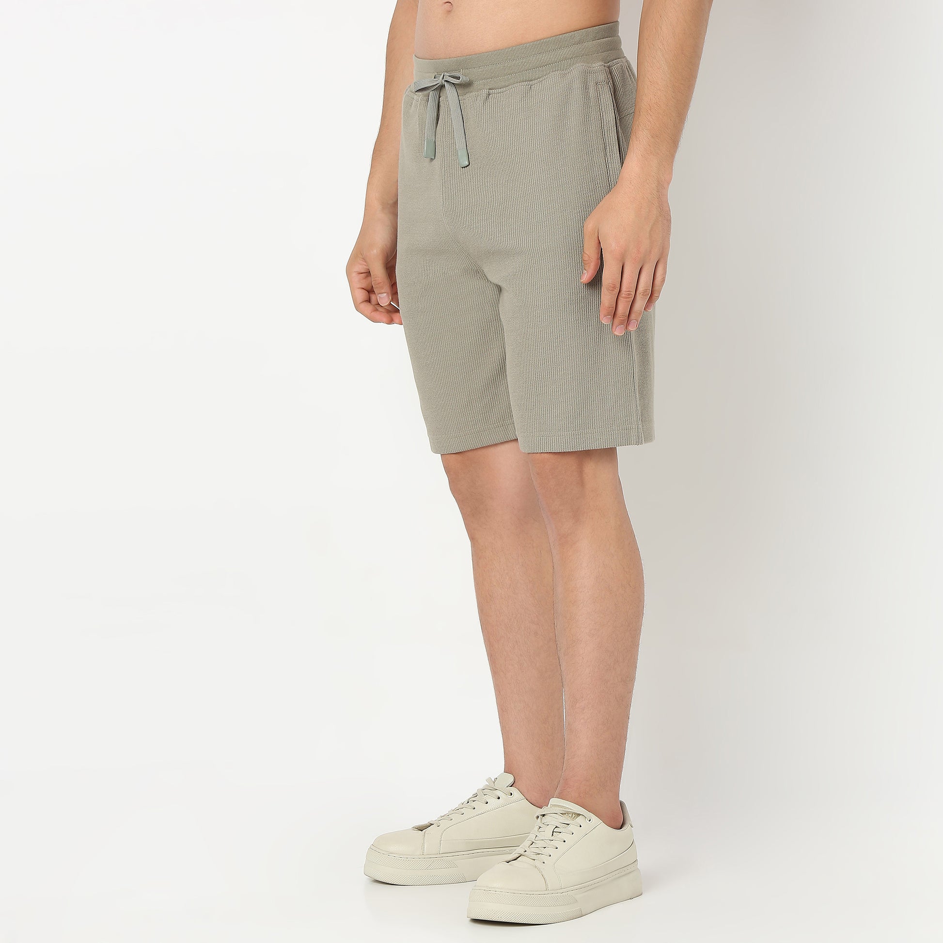 Above Knee Structured Cropped Bermuda Structured Shorts 