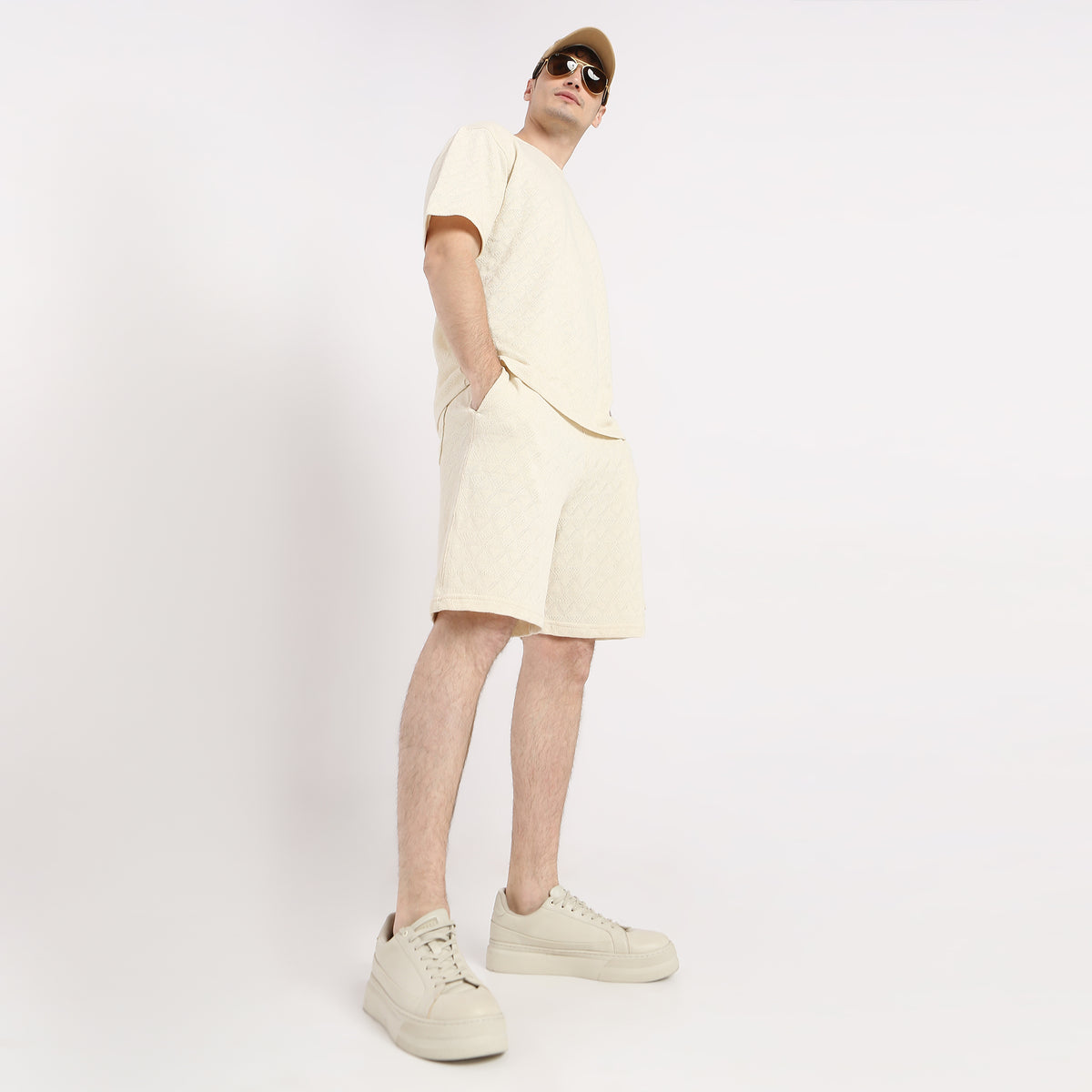 Unisets™ - Modern Street Structured Knee Length Shorts coordinate with Oversize Tee