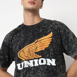 Graphic Crew Neck Union Half Sleeve T-Shirt