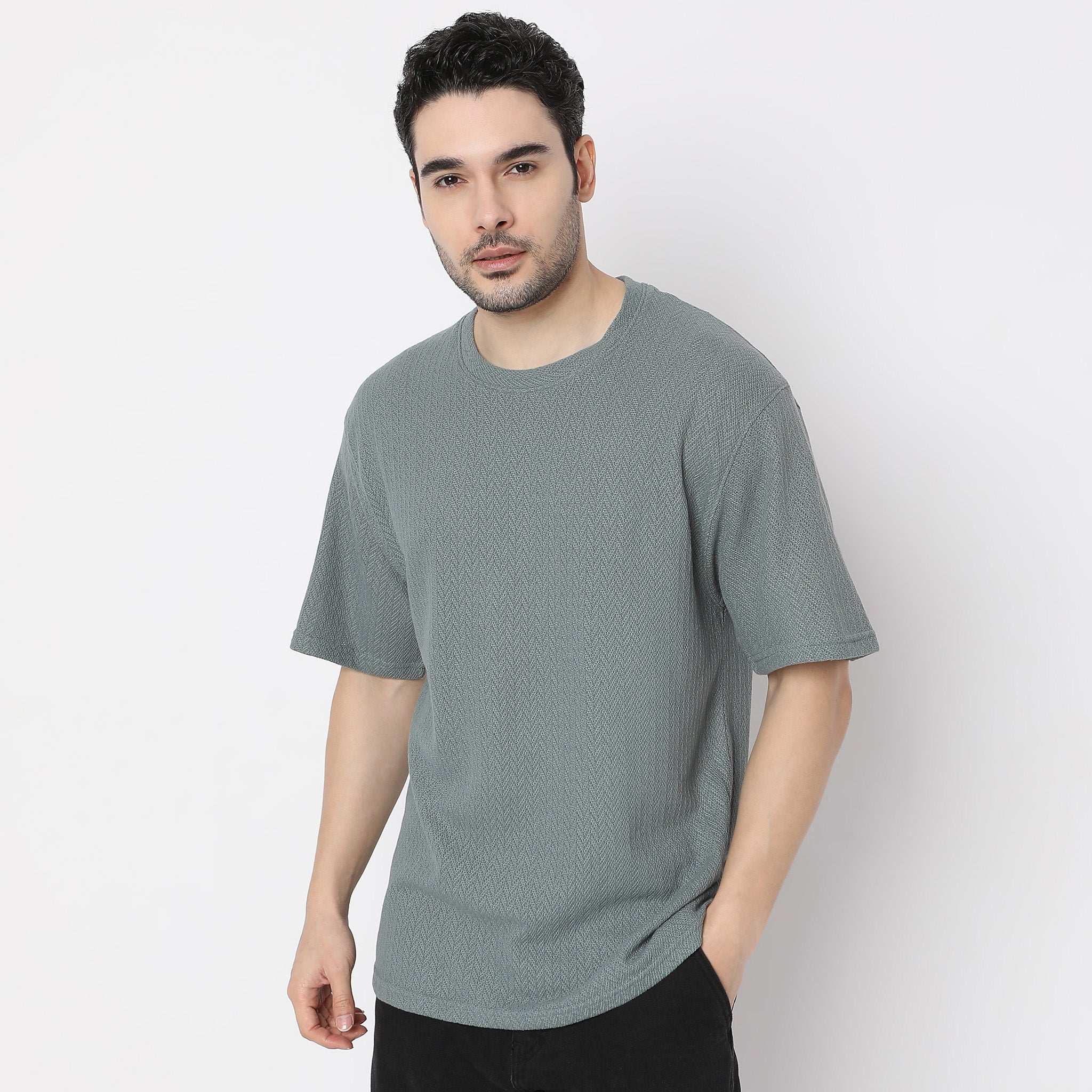 Oversize Structured Crew Neck Modern Street Baggy T-Shirt