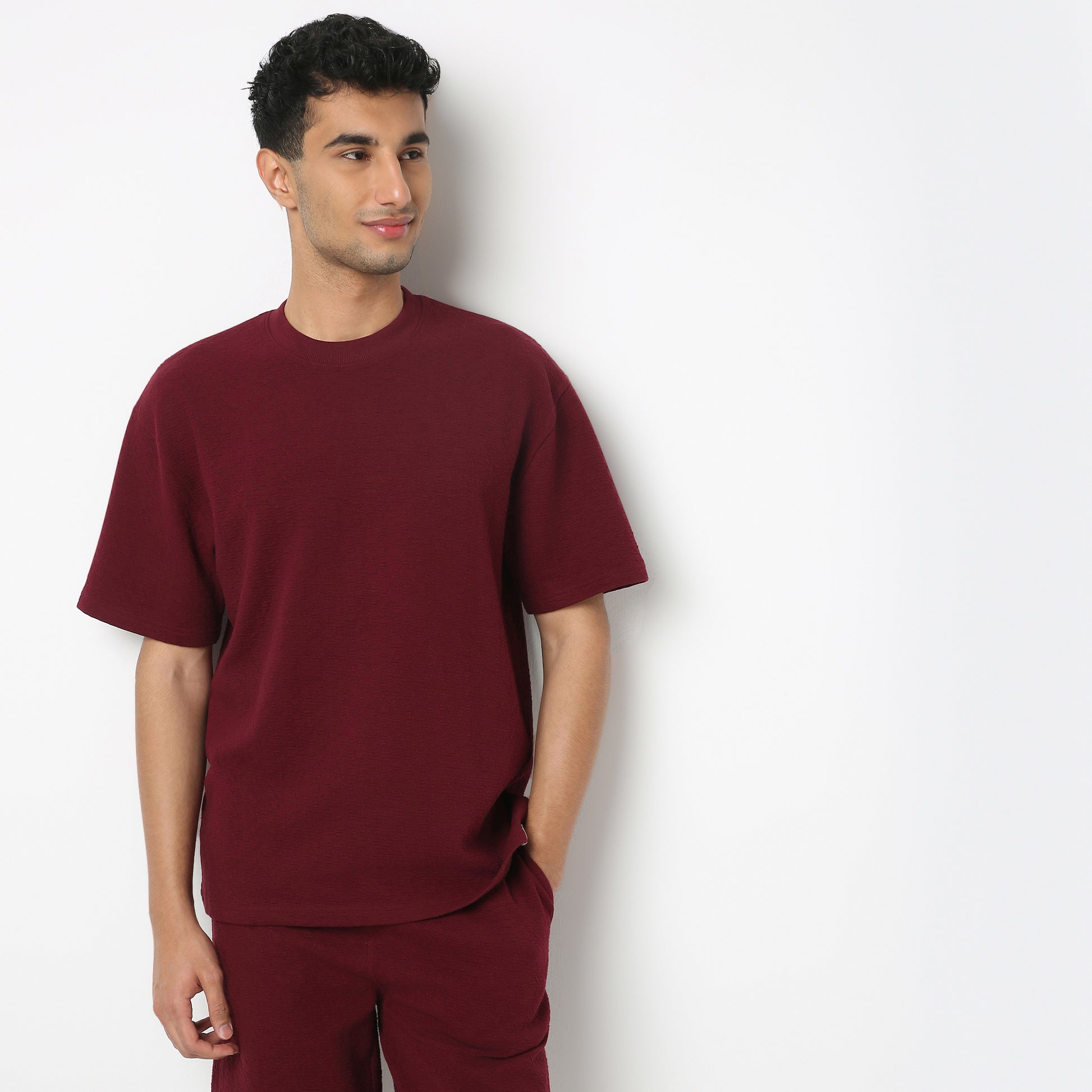 Oversize Structured Crew Neck T-Shirt