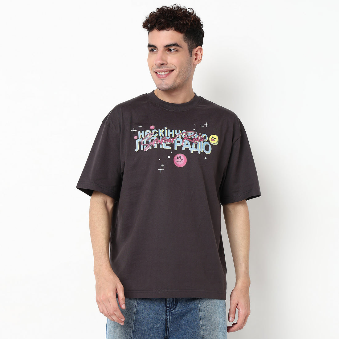 Graphic Cotton Fabric Oversize T-Shirt