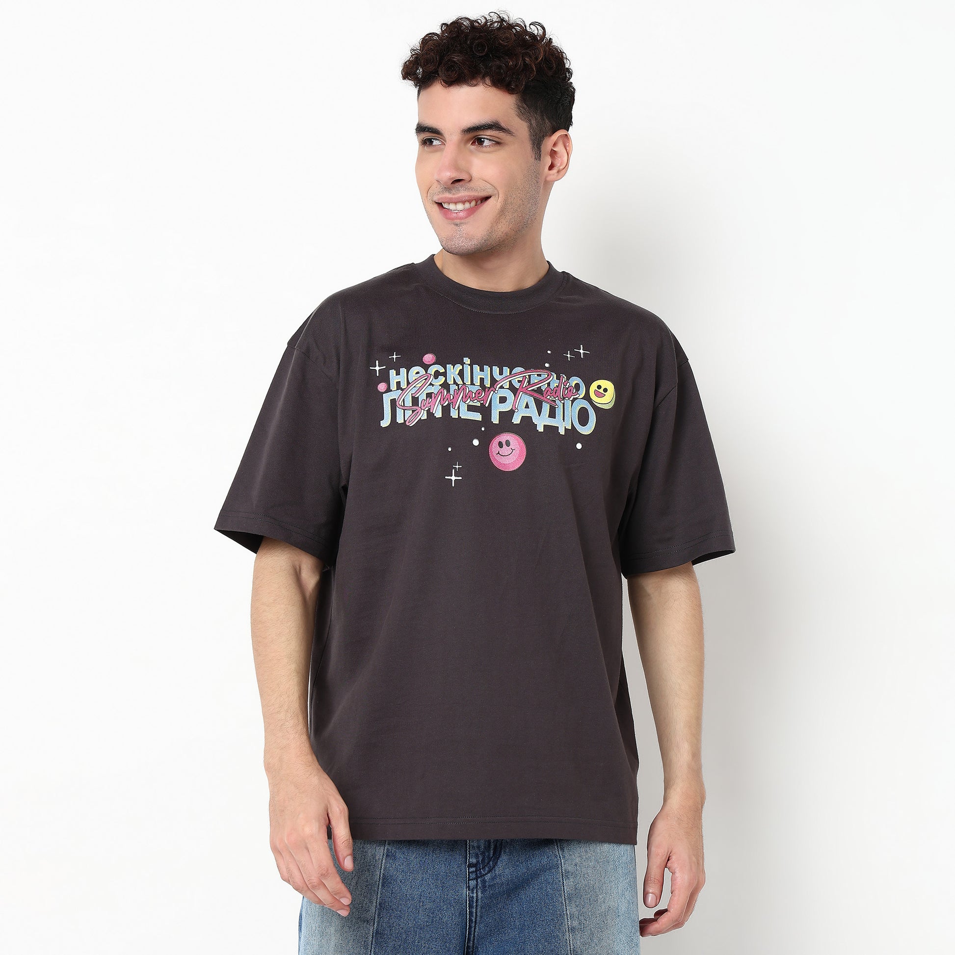 Graphic Cotton Fabric Oversize T-Shirt