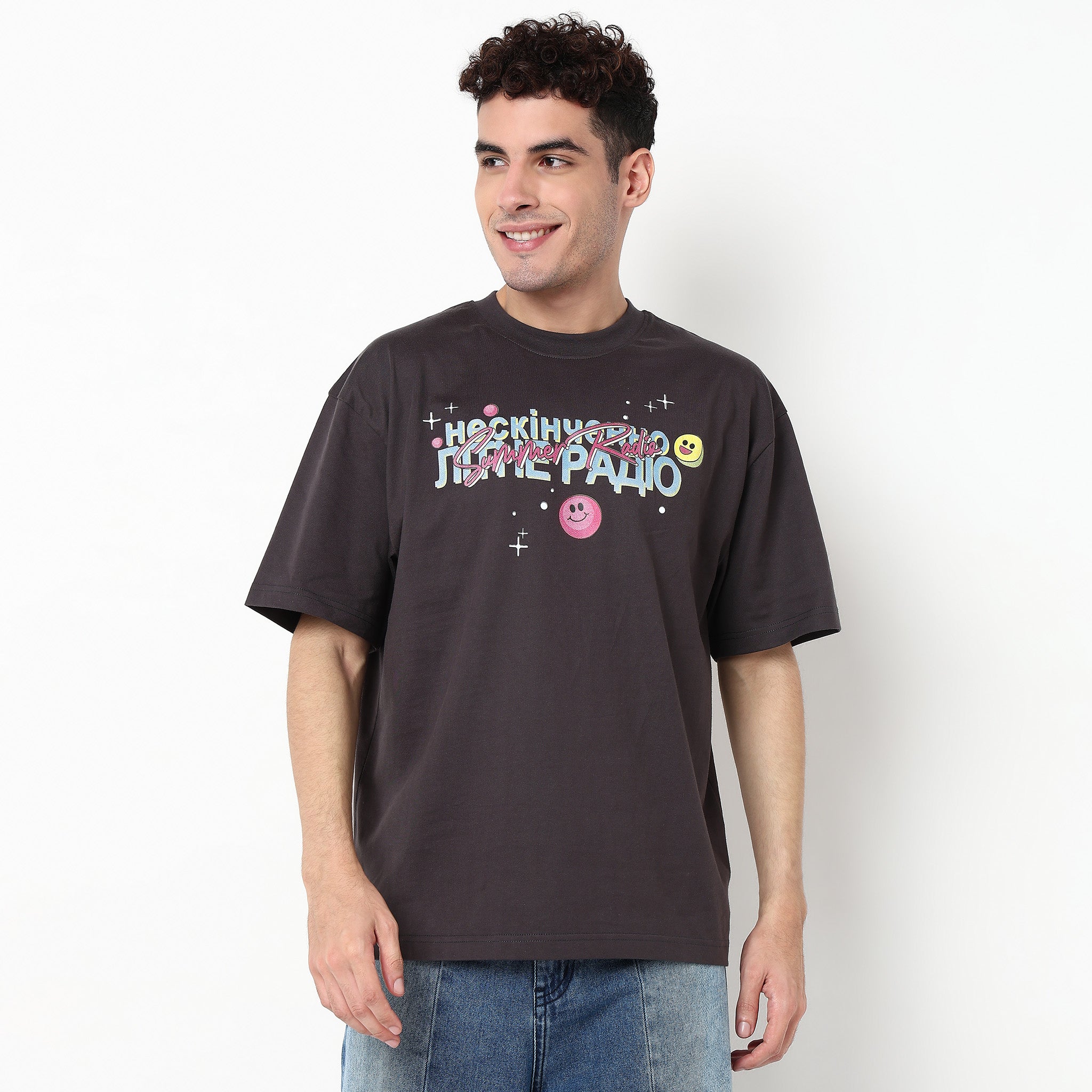 Graphic Cotton Fabric Oversize T-Shirt