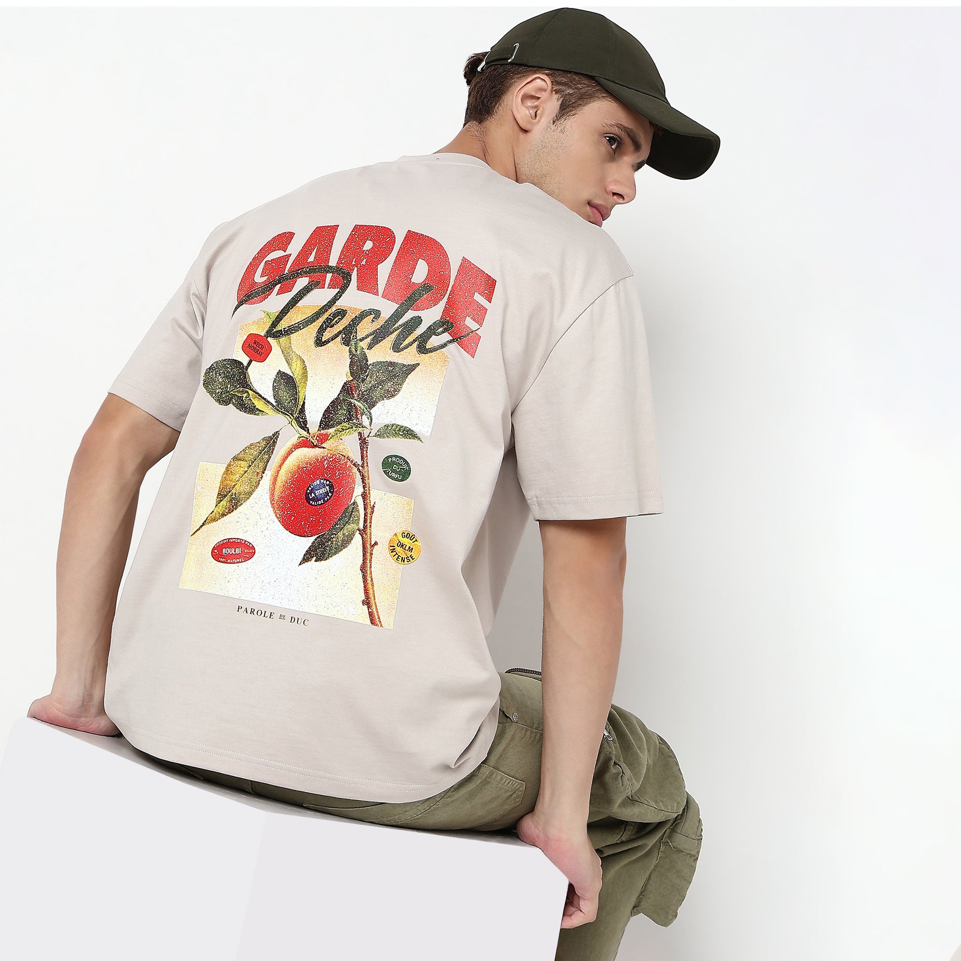 Knitted Graphic Crew Neck Oversize Karaoke T-Shirt