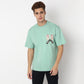 Knitted Graphic Crew Neck Oversize Karaoke T-Shirt