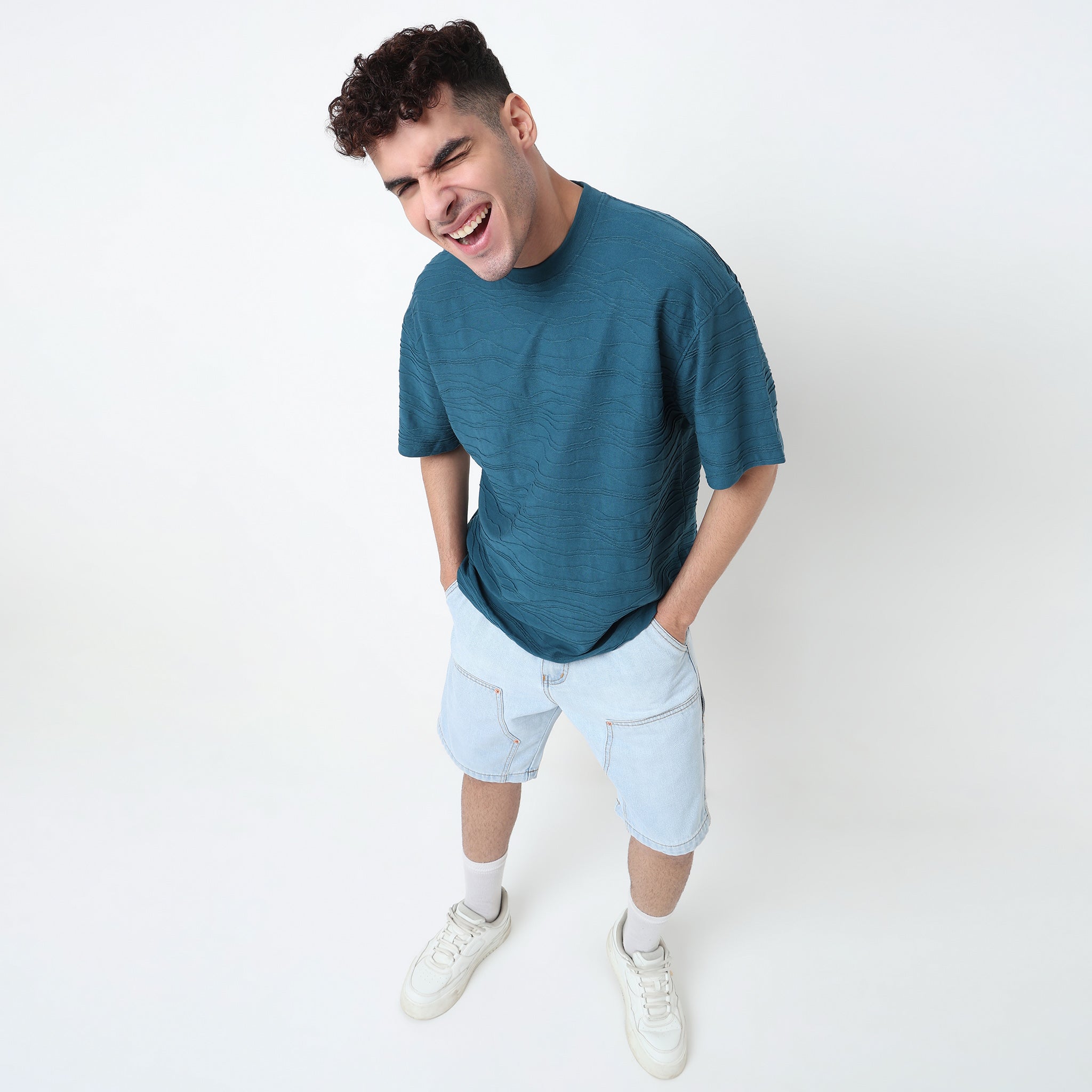 Crew Neck Structured Baggy T-Shirt