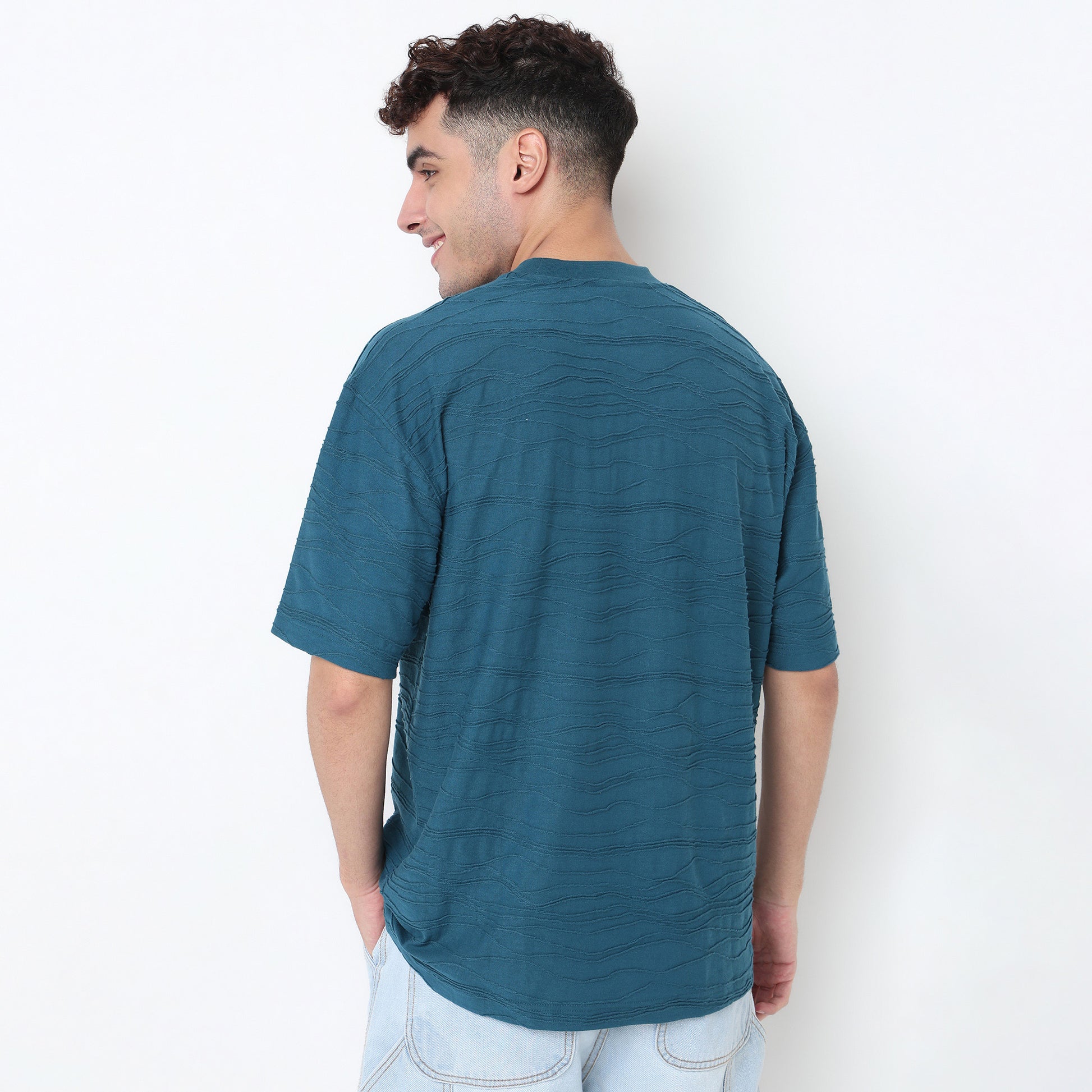 Crew Neck Structured Baggy T-Shirt