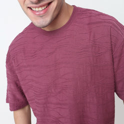 Crew Neck Structured Baggy T-Shirt