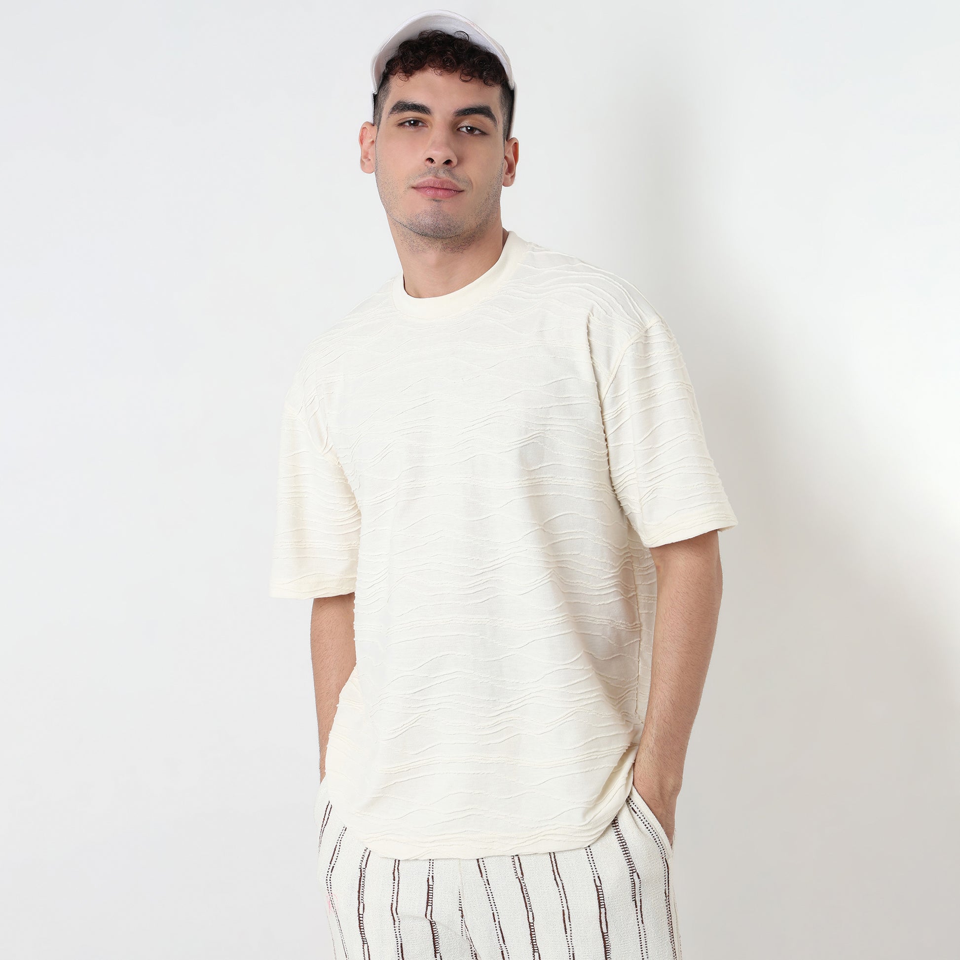Crew Neck Structured Baggy T-Shirt