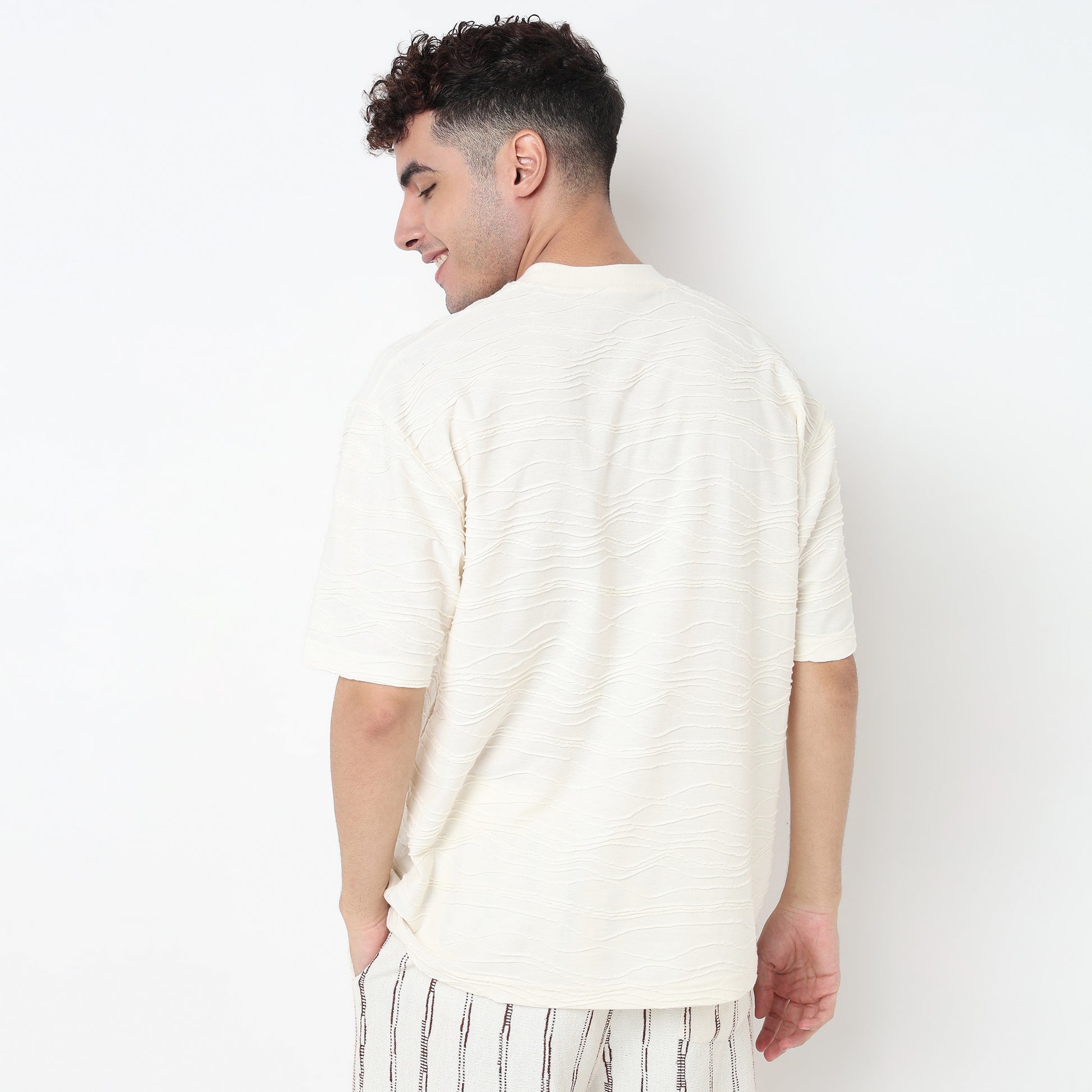 Crew Neck Structured Baggy T-Shirt
