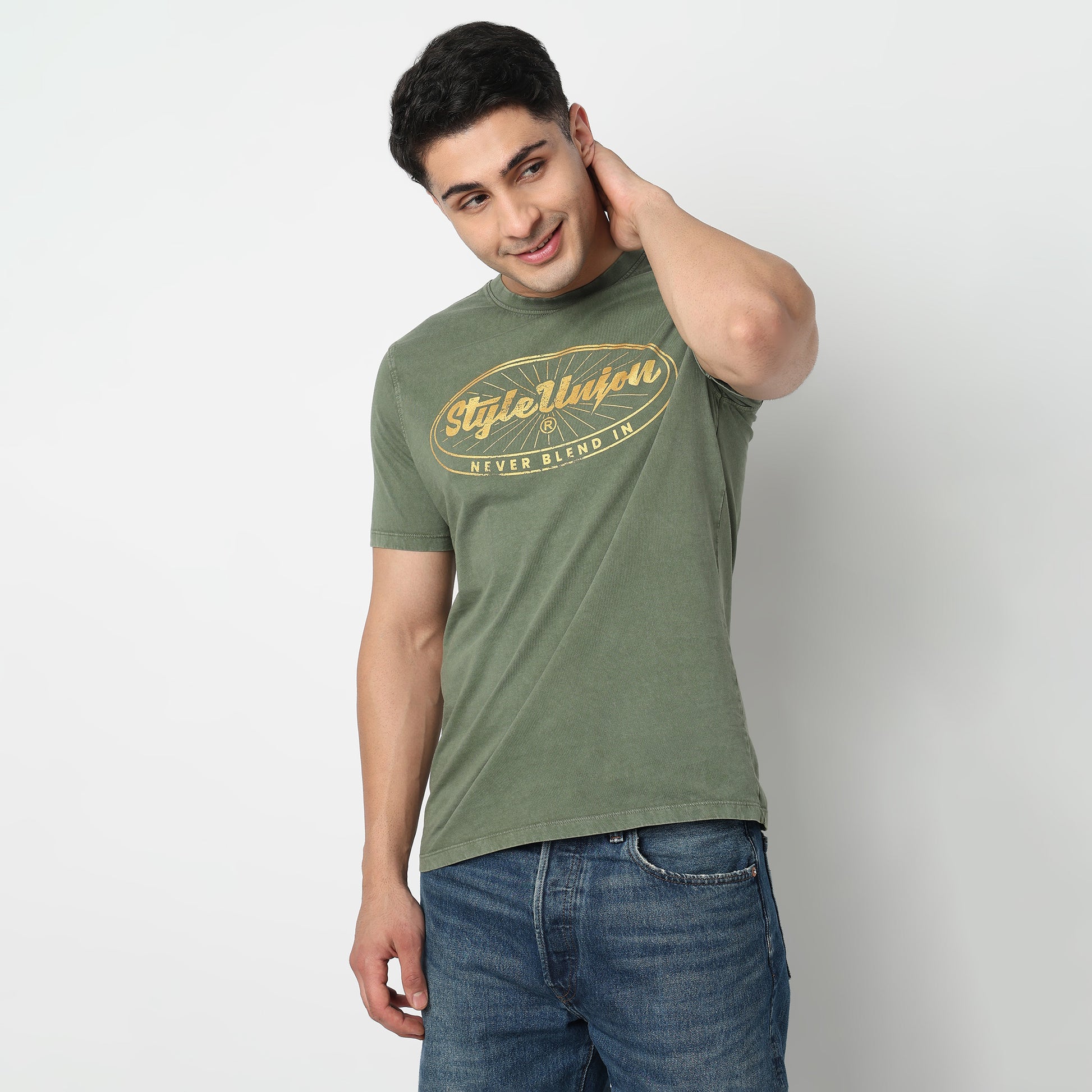 Cotton Graphic Crew Neck T-Shirt