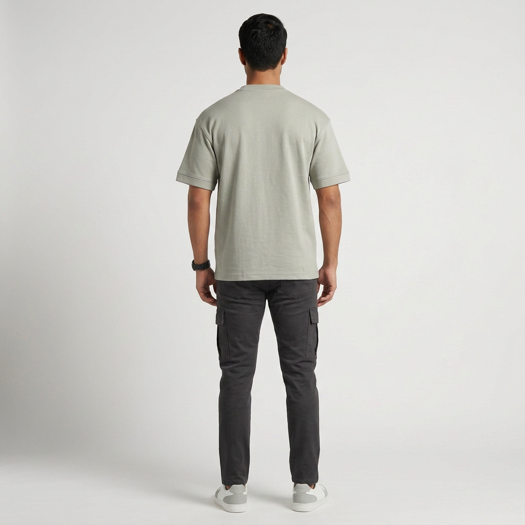 Solid Crew Neck Baggy T-Shirt