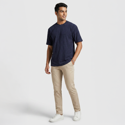 Structured Crew Neck Baggy T-Shirt