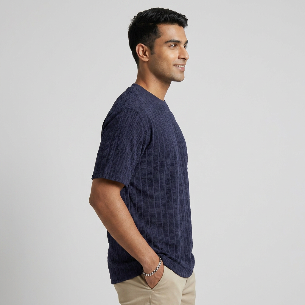 Structured Crew Neck Baggy T-Shirt
