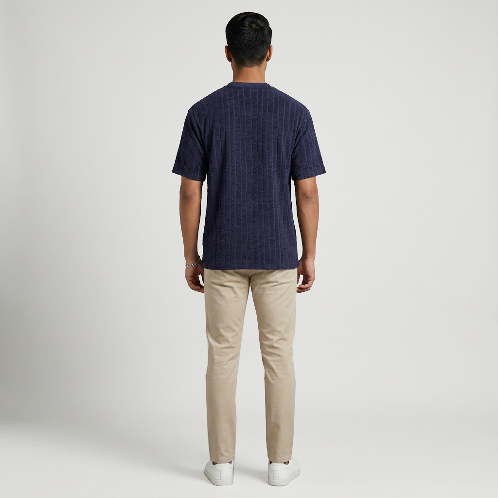Structured Crew Neck Baggy T-Shirt
