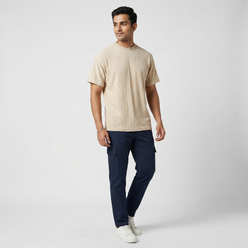 Structured Crew Neck Baggy T-Shirt