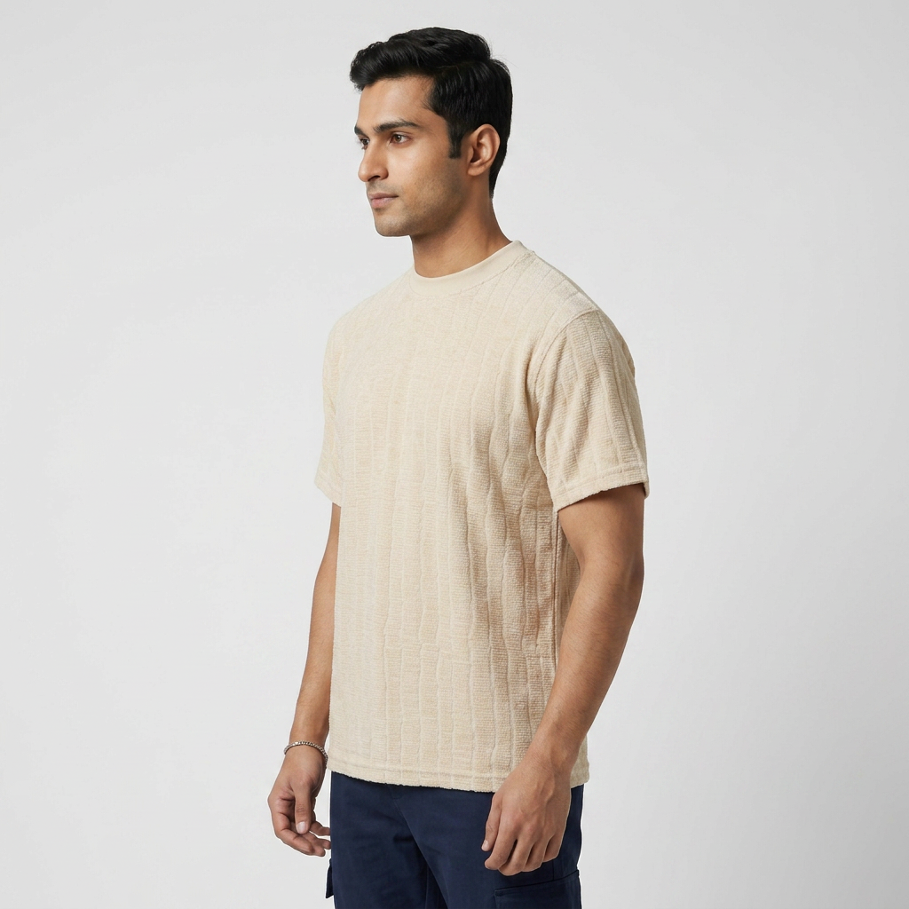 Structured Crew Neck Baggy T-Shirt