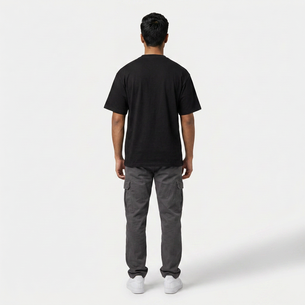 Structured Crew Neck Baggy T-Shirt