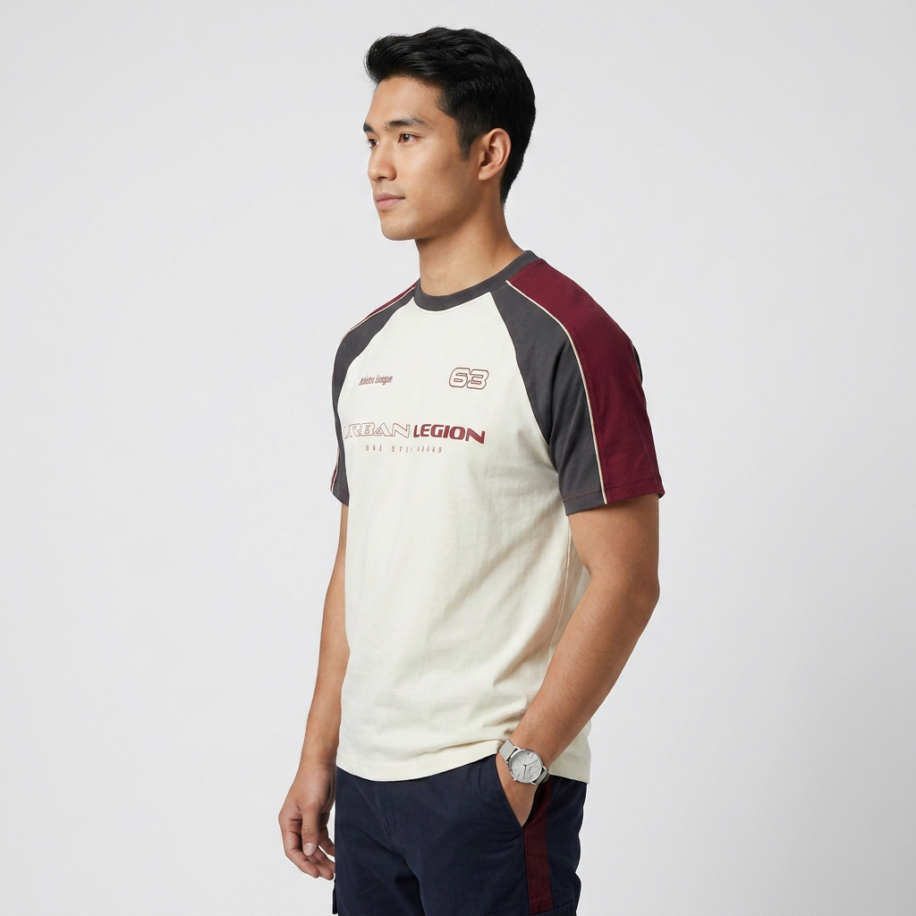Cut and Sew Crew Neck Union T-Shirt