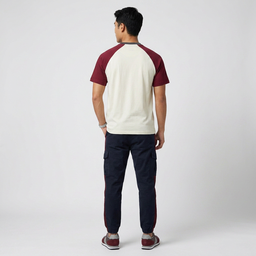 Cut and Sew Crew Neck Union T-Shirt
