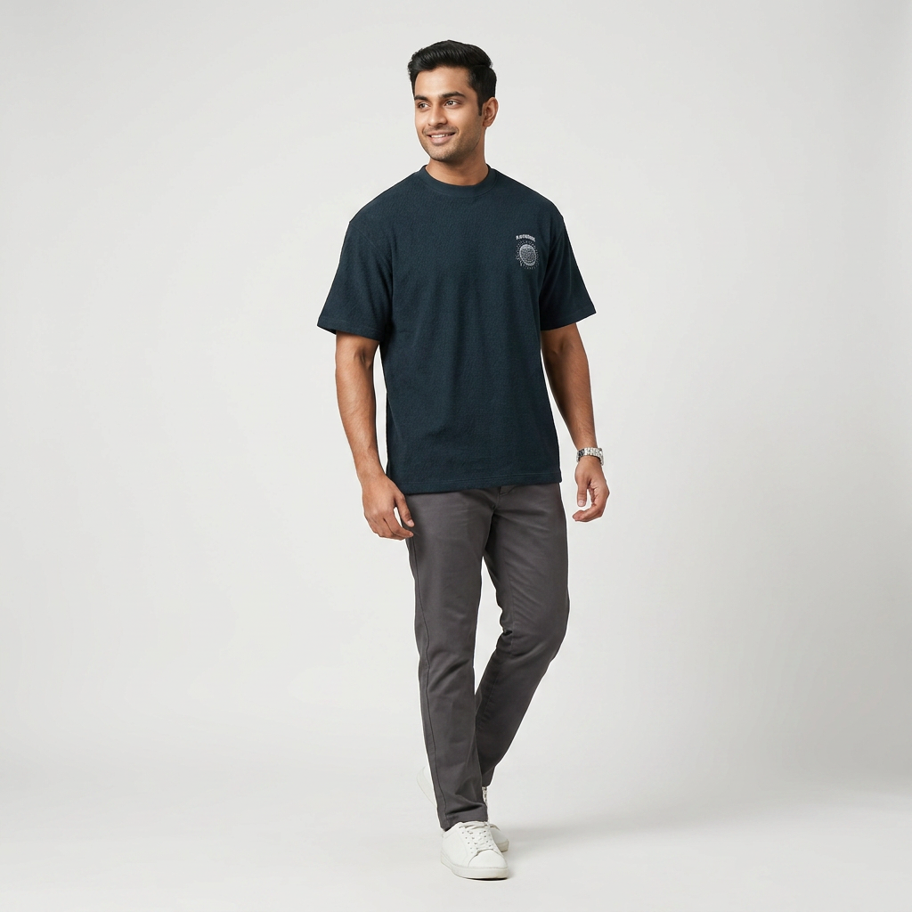 Graphic Crew Neck Baggy T-Shirt