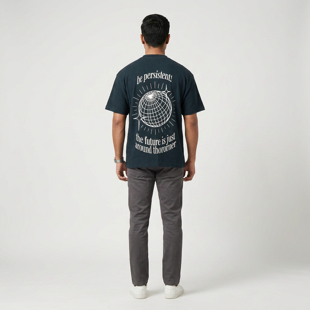 Graphic Crew Neck Baggy T-Shirt