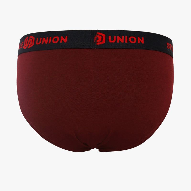 Men's Maroon Cotton Brief