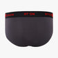 Cotton Black & Dark Grey Melange Mens Brief