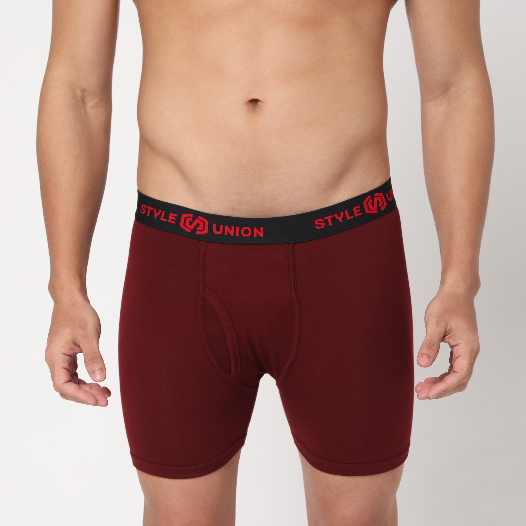 Cotton Black & Maroon Briefs