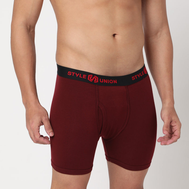 Cotton Maroon Mens Brief