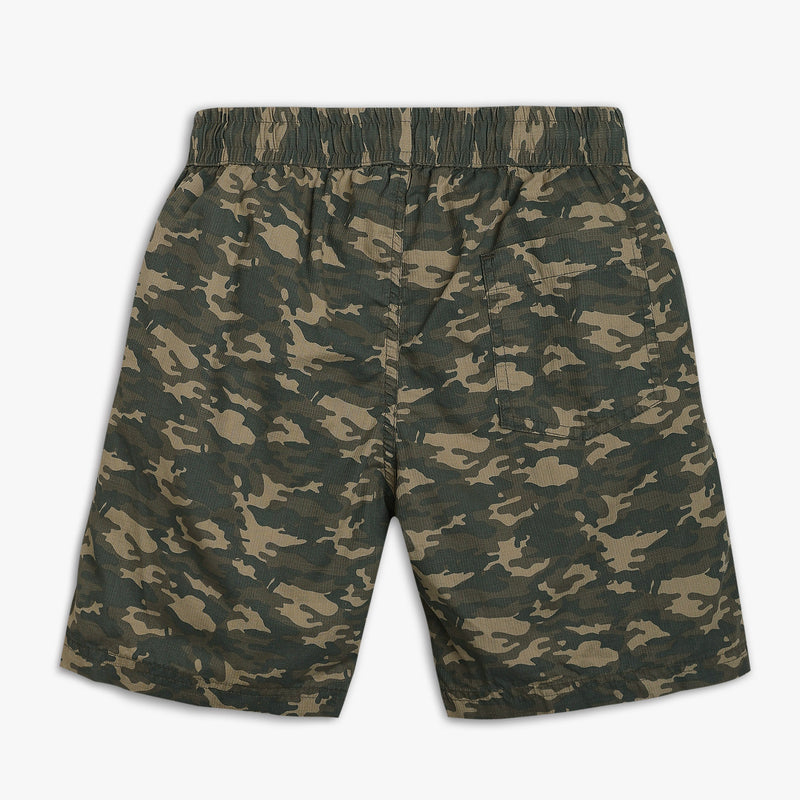 Boys Regular Fit Printed Mid Rise Shorts