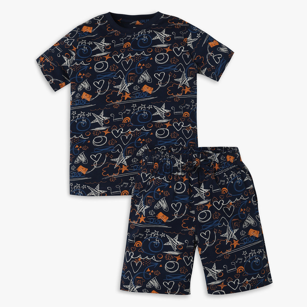 Boys Regular Fit Printed Sleepwear Set