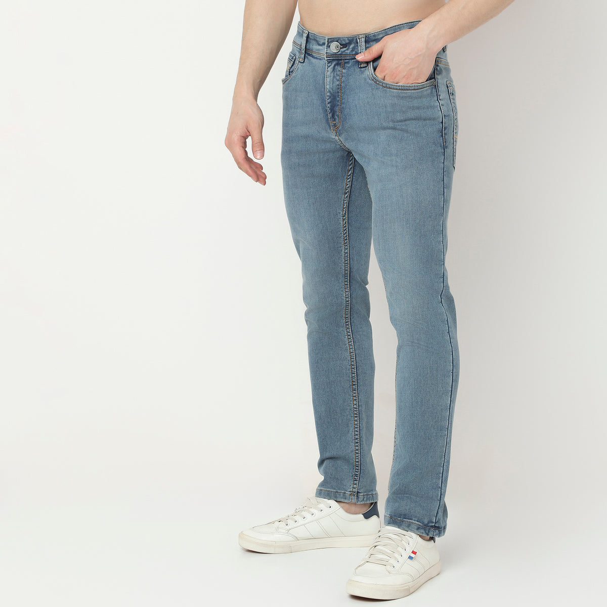 Slim Fit Vintage Look Jeans