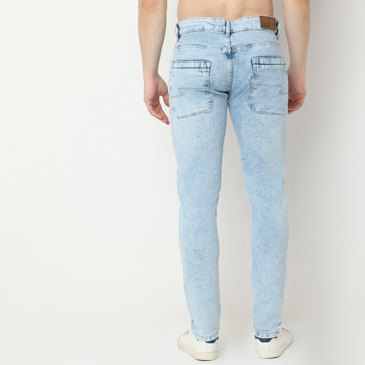 Skinny Fit Ice Washed Bleached Jeans