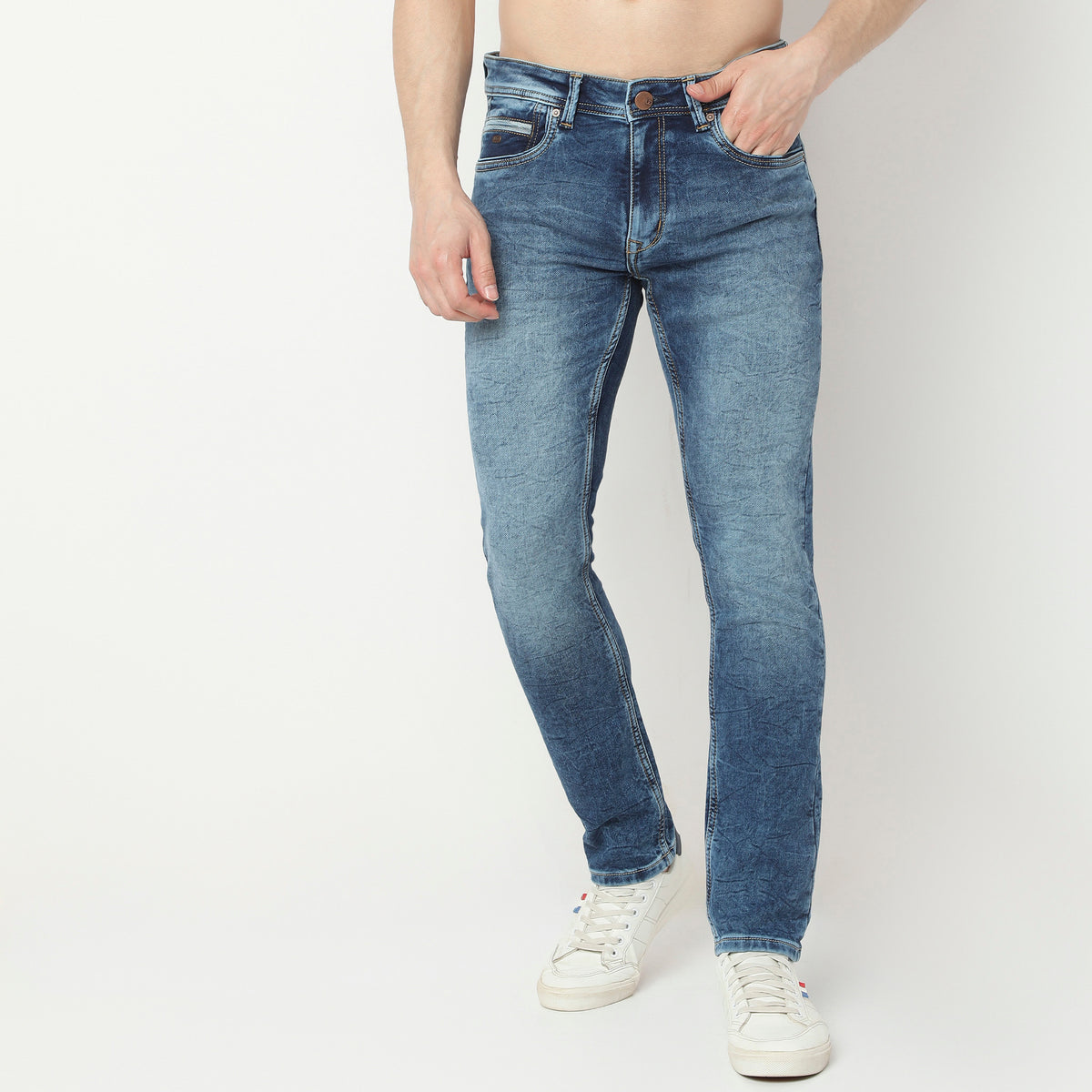 Slim Fit Towel Washed Jeans