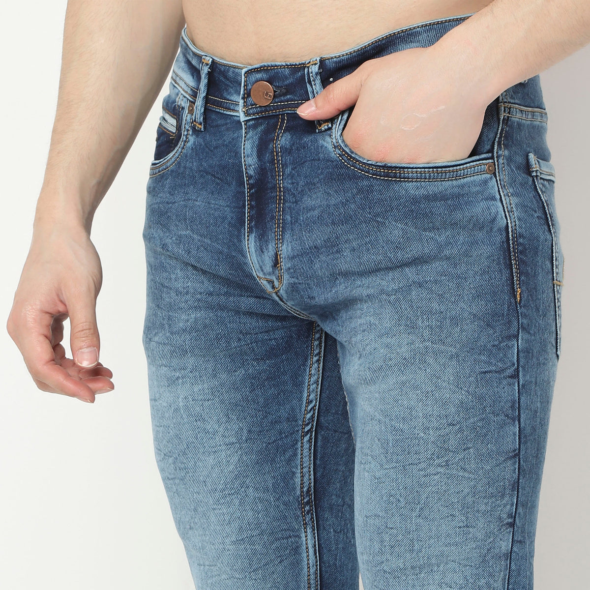 Slim Fit Towel Washed Jeans