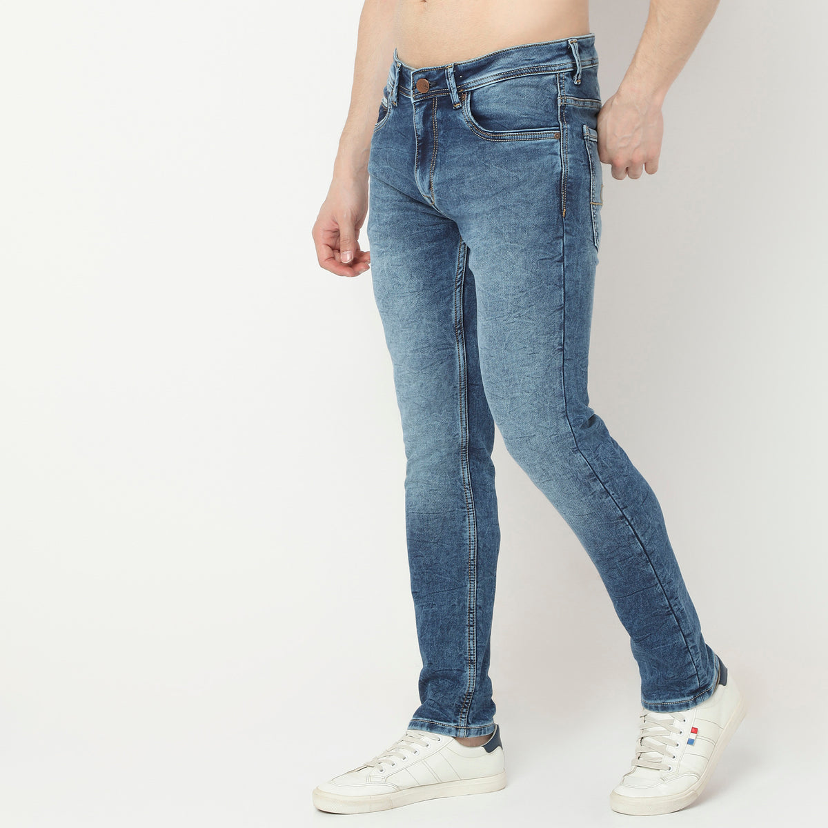 Slim Fit Towel Washed Jeans