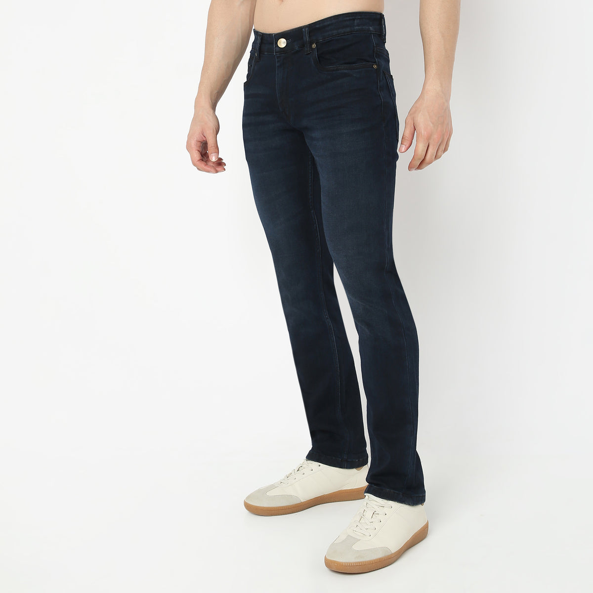 Straight Fit Dark Stretch Jeans