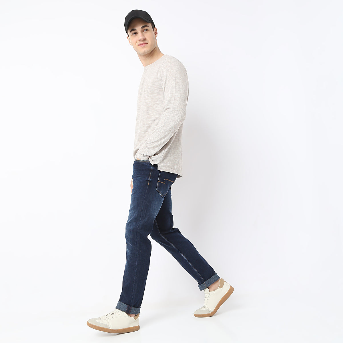 Straight Fit Classic Knitted Full Length Jeans