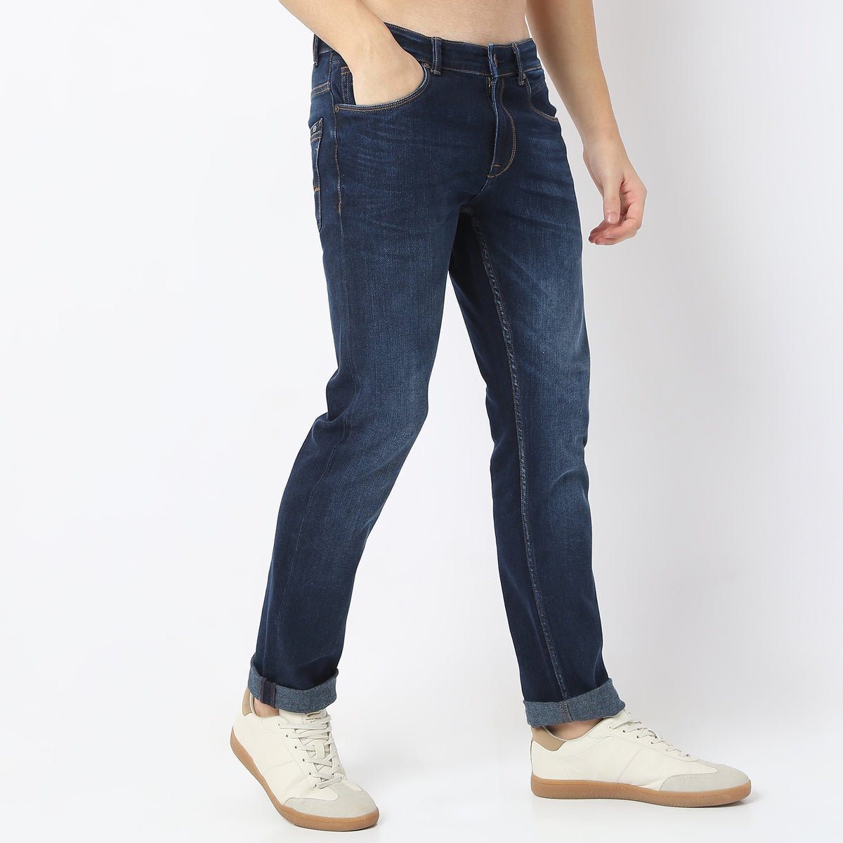 Straight Fit Classic Knitted Full Length Jeans