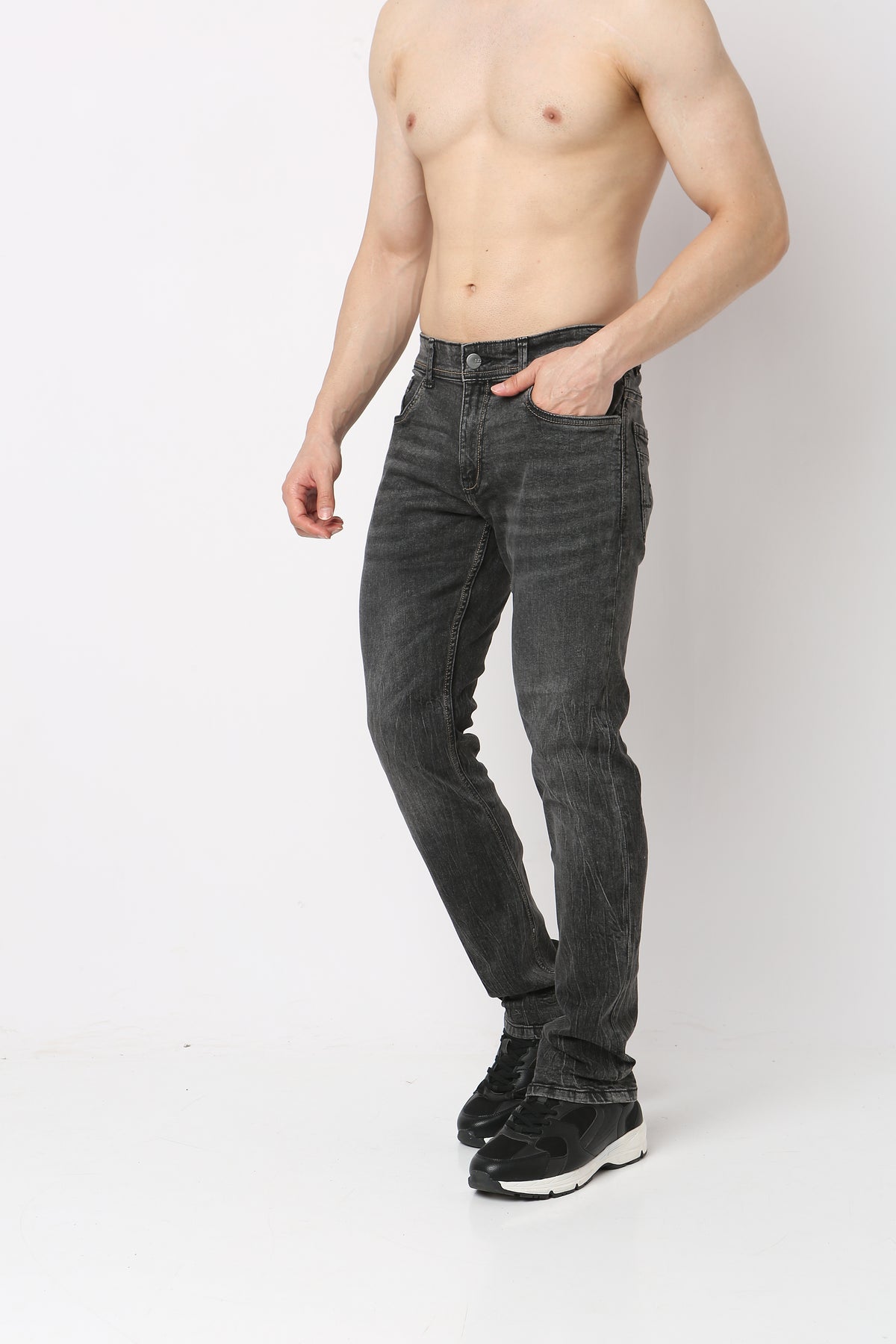 Straight Fit 3D Whisker Jeans