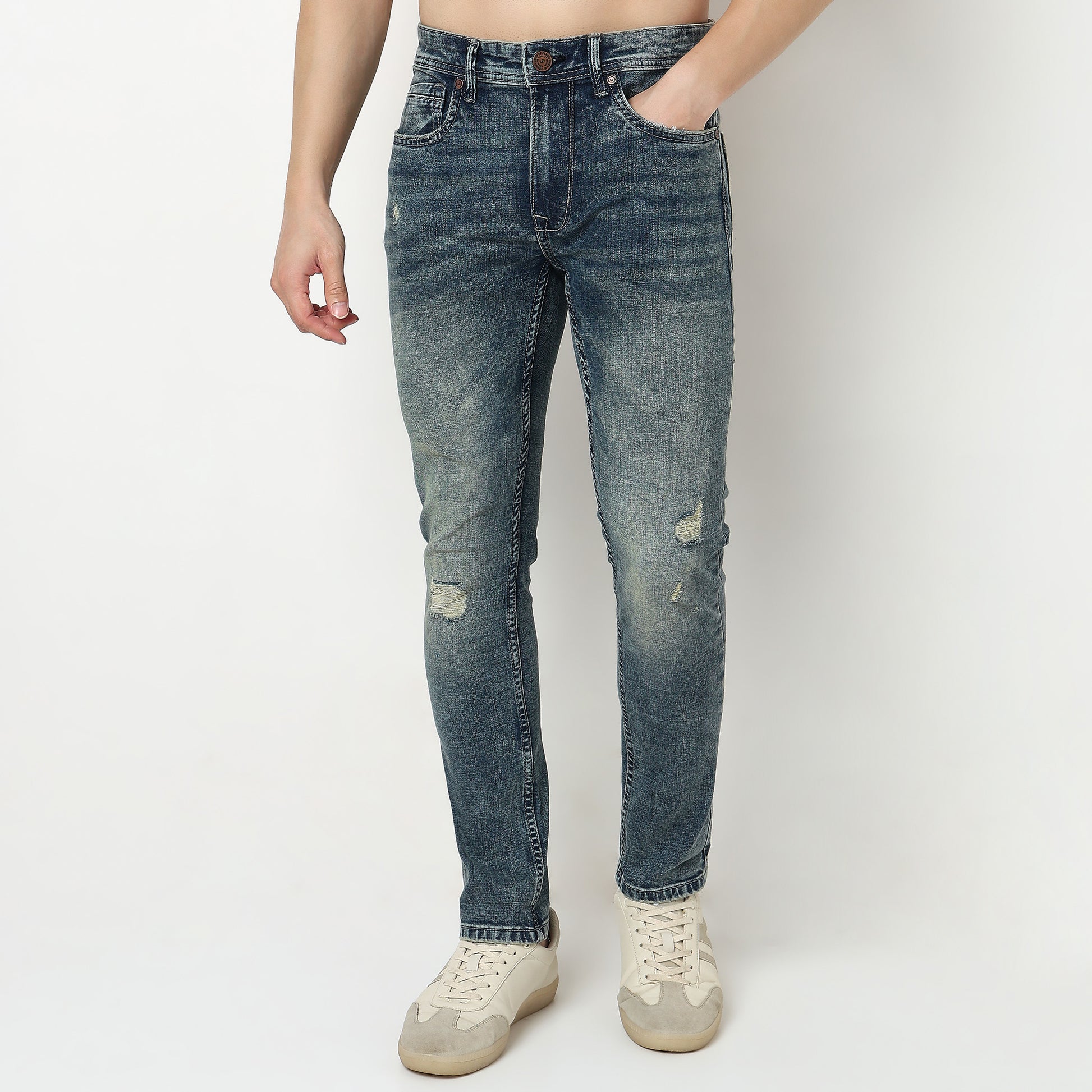 Stone Wash Slim Fit Jeans