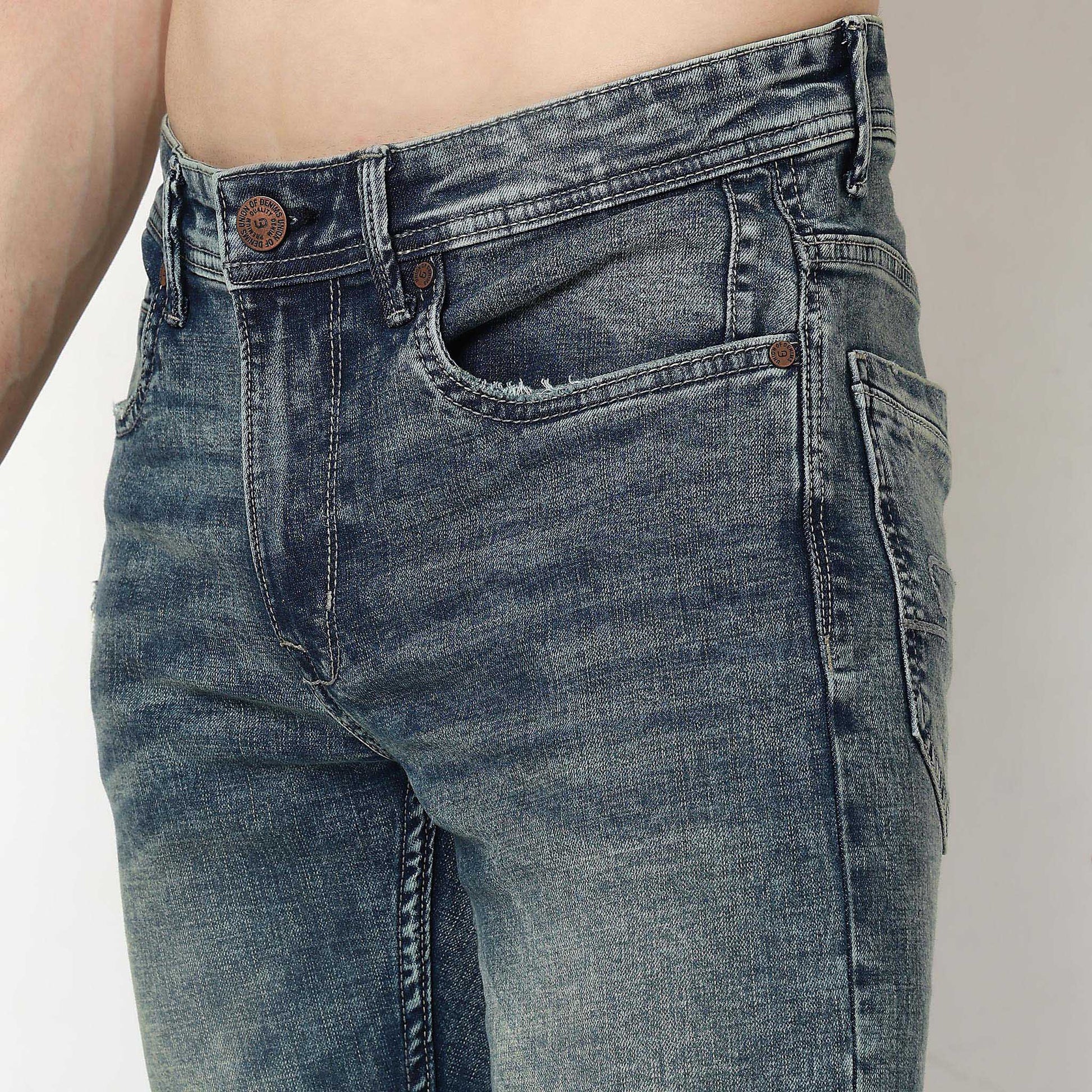 Stone Wash Slim Fit Jeans