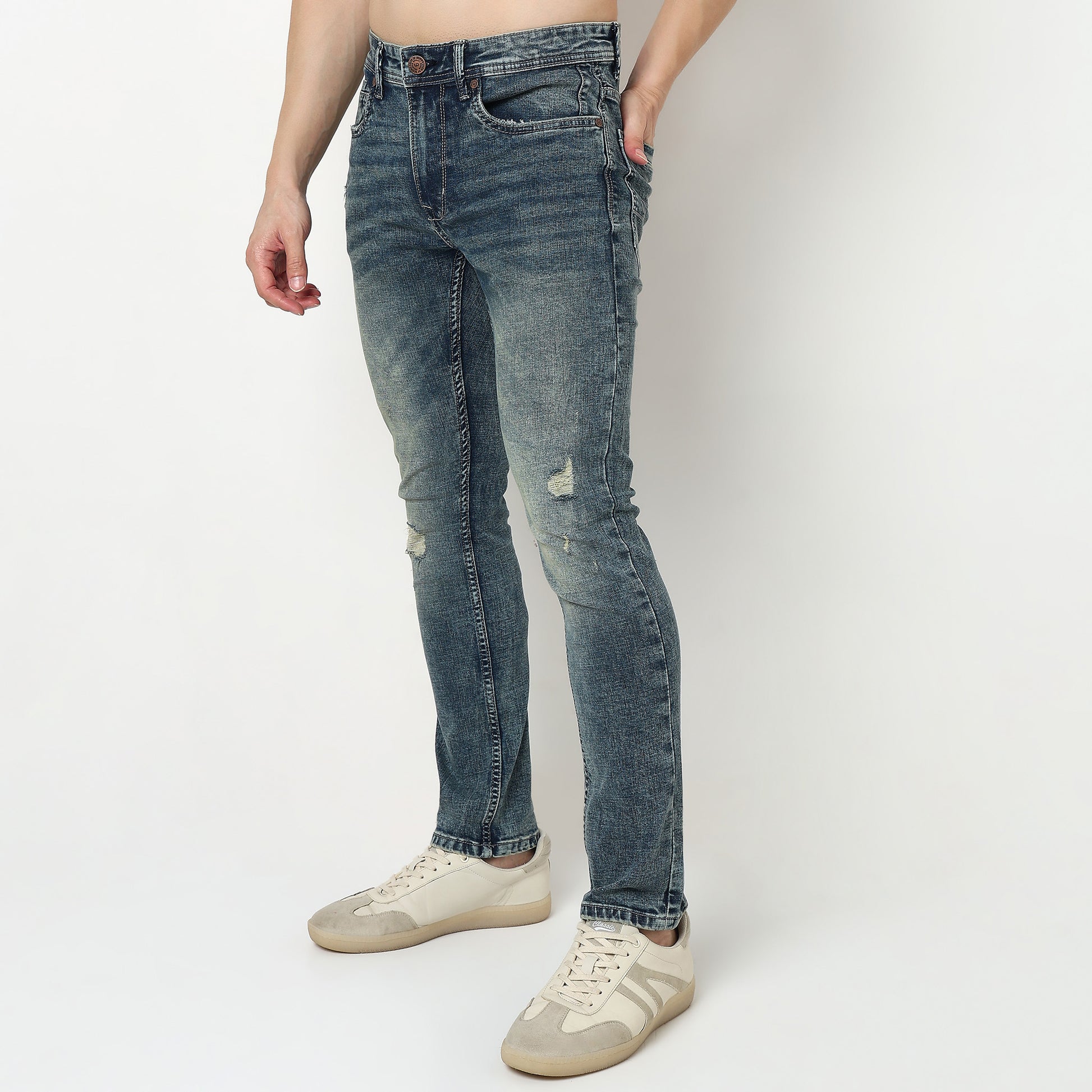 Stone Wash Slim Fit Jeans