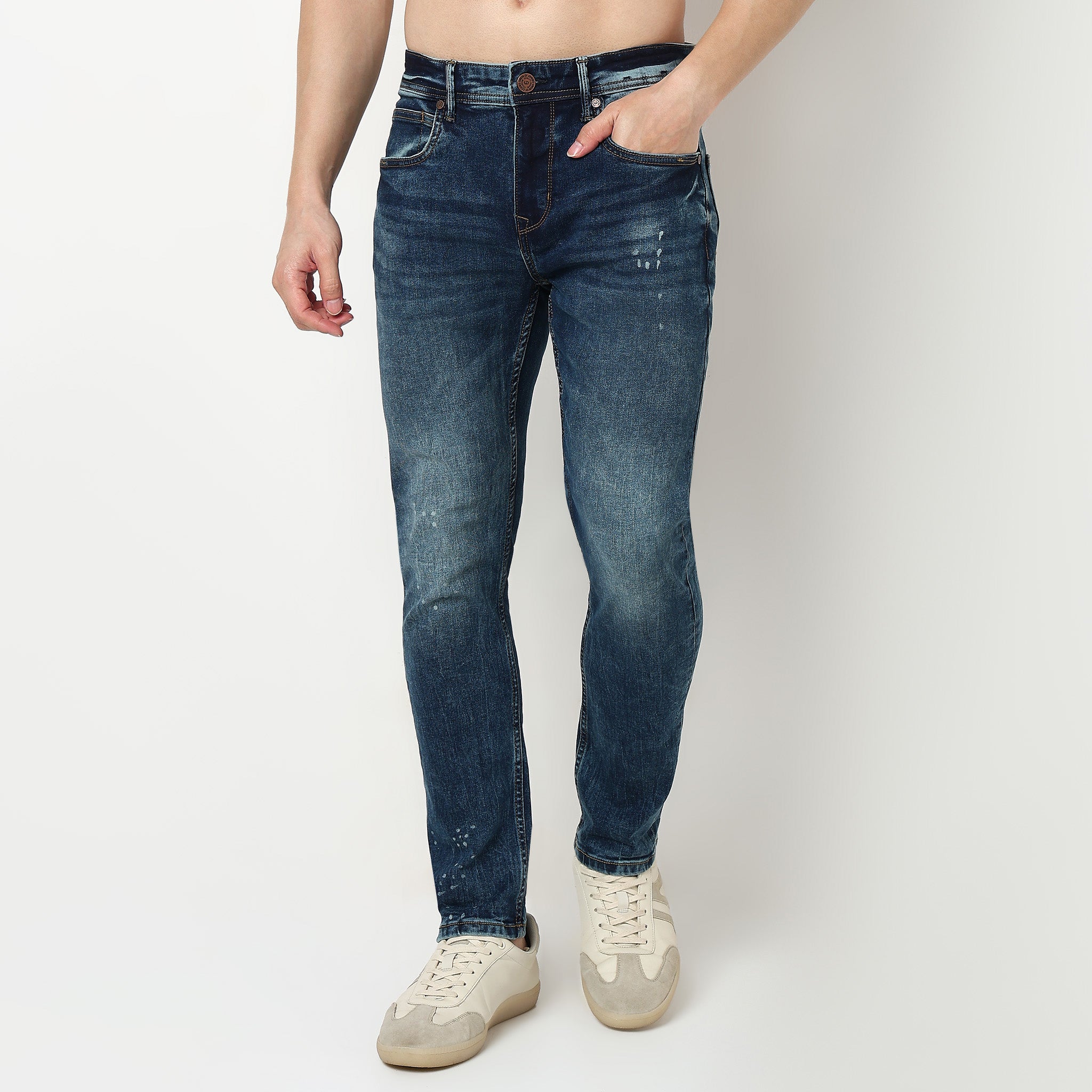 Stone Wash Slim Fit Jeans