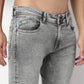 Slim Fit Fully Bleached Textured Look Ankle Length Jeans