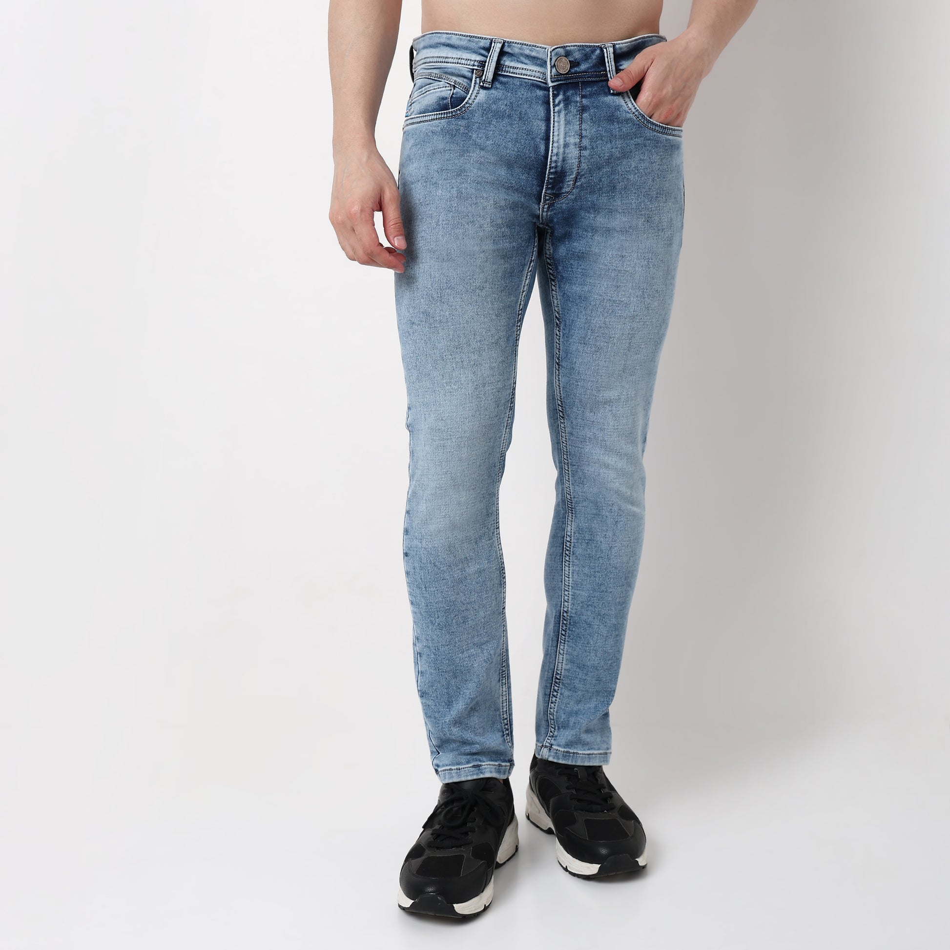 Slim Fit Vintage Wash Jeans