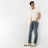 Stone Wash Ankle Length Straight Fit Jeans