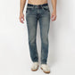 Stone Wash Ankle Length Straight Fit Jeans